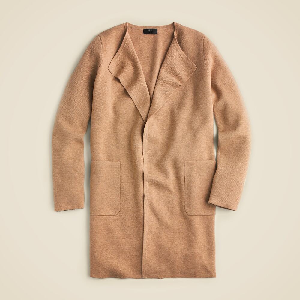 J.Crew 'Juliette' Brown Collarless Sweater Blazer Size S